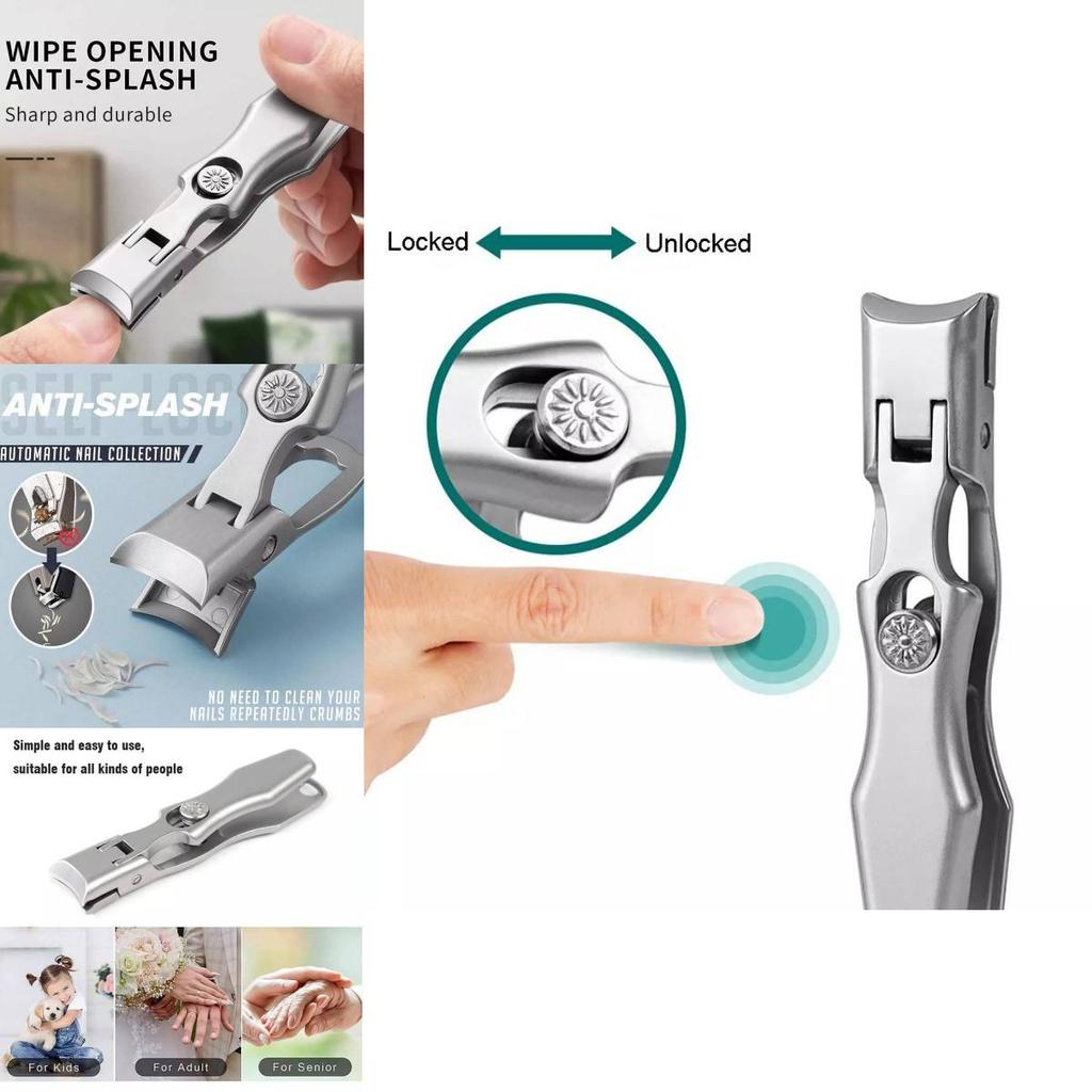 Hochwertiges Edelstahl-Nagelknipser-Set Mit Spritzschutz Für Dicke Nägel Im Stilvollen Metallkoffer