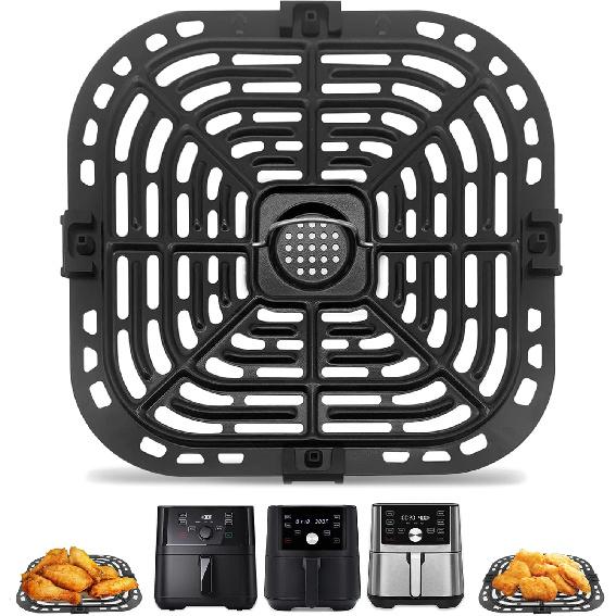 GXF Air Fryer Grill Pan for tant Pot Vortex Plus 6 in 1 5.7QT 6 QT Gourmia GAF735 6 QT Air Fryer, Accessories Replacement Tray Rack Parts Grill Plate