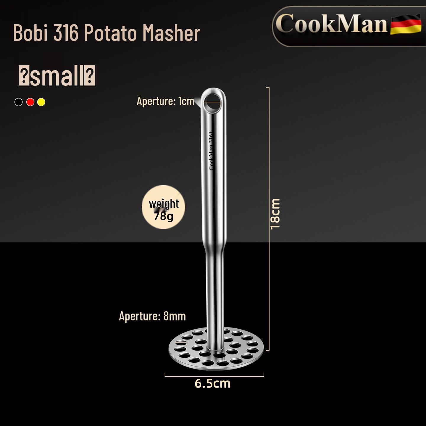 316L Stainless Steel Potato and Baby Food Masher/Grinder Tool