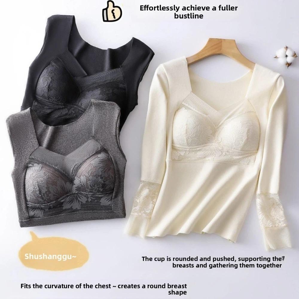 Autumn Clothes Thermal Underwear Mesh V Neck Warmth Long Warm Top Women Thermal Clothes Undershirt