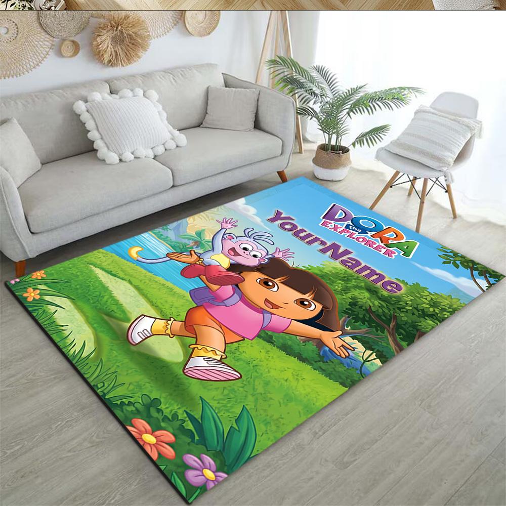 Dora Explorer Customizable Name Floor Rug Office Rug Perfect for Outdoor Dormitory Study room Playrooms Anti-slip Rug Decorate Offices