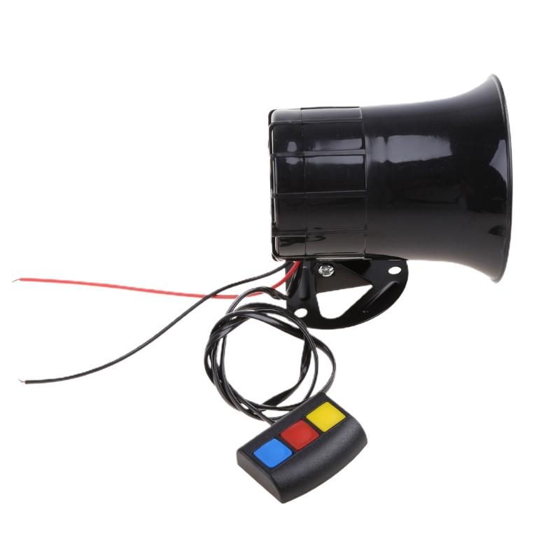 3 Tones Police Fire Alarm Horn Warning Loud Sound Siren Speaker Amplifier Hooter