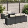 vidaXL 6 Piece Garden Sofa Set with Cushions Black Poly Rattan