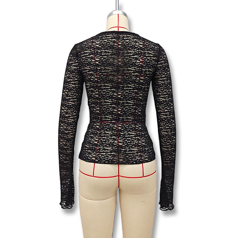 Slim-Fit Long Sleeve Sheer Top - 2024 Autumn/Winter Collection