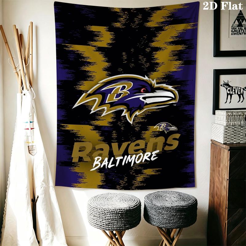 Baltimore Ravens Wall Tapestry Aesthetic Wall Hanging Printed Fabric Blanket Decorative Tapestries for Bedroom Living Room Home Decor