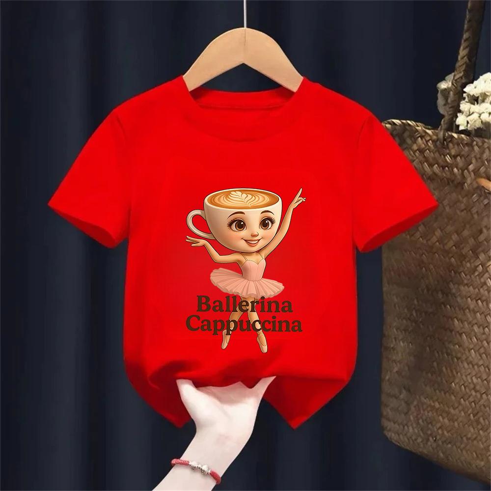 Cute Ballet Dancer Print Capuchina Ballerina Lightweight Breathable Spring Summer Outdoor Playwear for Kids