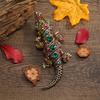Vintage Multicolor Crocodile Animal Men Pendant Brooch Rhinestone Crystal Animal Badges Pins