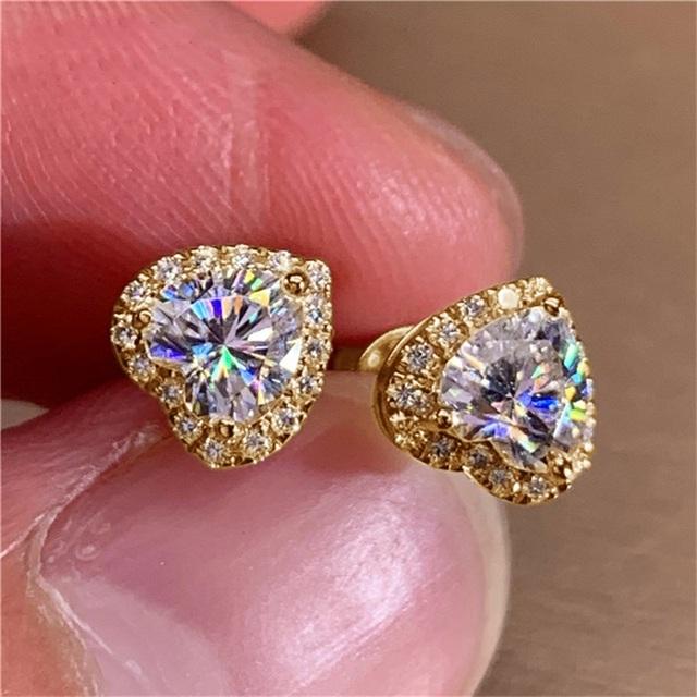 Exquisite Herz Ohrstecker Frauen Hochzeit Partei Schmuck Trendy Elegante Weibliche Schillernde Zirkonia Anmutige Accessoires