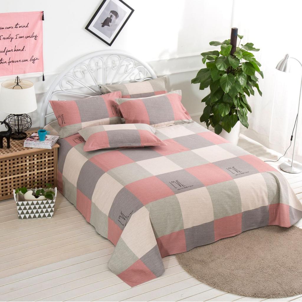 1pcs Dormitory Hotel Single Bed Sheets Elegant Geometry Printed Double Bed Sheets Cartoon Home Bedroom Decoration Supplies