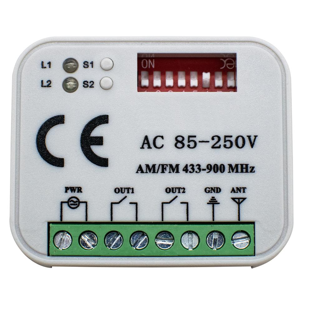 Garage Door Receiver Switch Controller AC/DC 9V-30V 220V 2 Channels 300MHz To 868MHz 433.92MHz