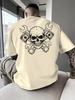 Skullcrossing Wrench Motorcycle Culture Mens Tshirt for Summer Fitness Exercise Pure Cotton Hiphop Street Mens Clothing