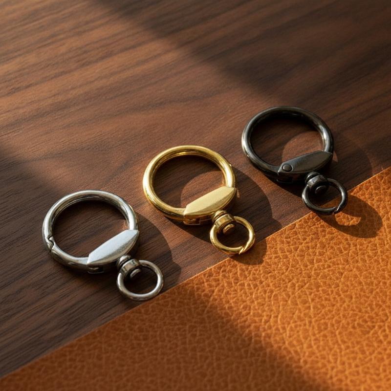 Swivel Clasps Keychain, Key Ring Holder With Spring Open Ring For Home Car Keys Backpack Organization Men'S Keychain