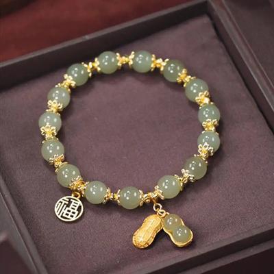 Bracelet Mode Créatif Porte-Bonheur Jade Hotan Naturel Bijou Fait Main Vintage Luxe Léger Bracelet Bijou pour Femmes Filles Cadeau