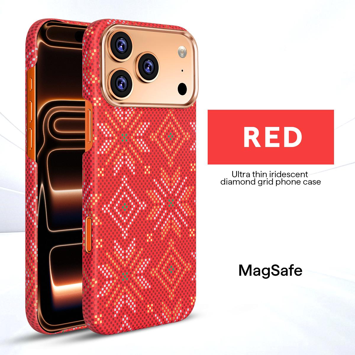 

iPhone 17 Pro Max Snowflake Fiber Magnetic Decal Hard Shell Case iPhone 17 Pro Max
