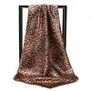 1 Stück Leopardenmuster Imitation Seide Schal Lässiger Kopftuch Muslimische Frau Hijabs Schals Glatt Weich Haarschal Islimischer Turban Bandana