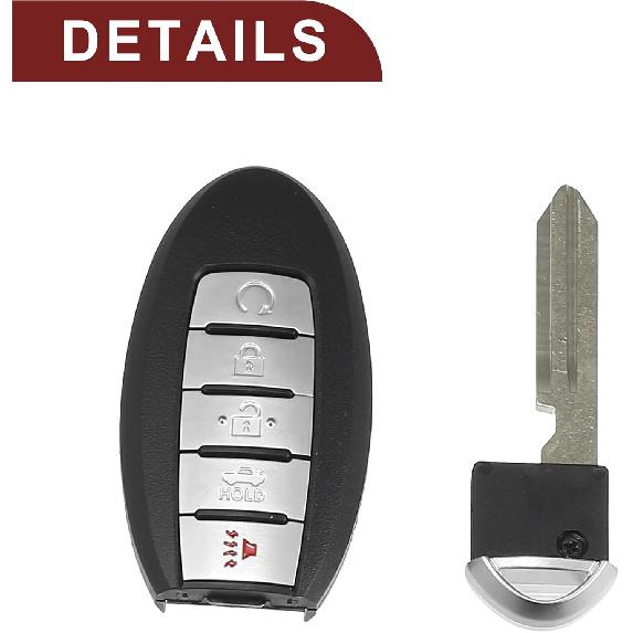 Schlüsselanhänger-Schale für Nissan Maxima 2013-2018 5 Tasten Kunststoff Ersatz | Keyless Entry Fernbedienung Schlüssel Schale 1 Stück