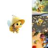 Car Decor Acrylic Flat Surface Bee Pendant With Cartoon Style For Interior Decoration