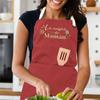 Embroidered Kitchen Apron La Cuisine De Maman with Front Barbecue Pocket