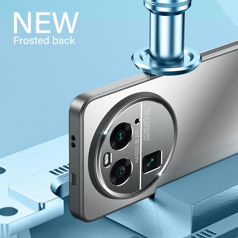 For Oppo Find X7 X6 Pro Ultra Metal lens all inclusive Protector Straight Edge Back Plating PC Matte Frosted Anti fingerprint Bumper Cover Case Shell