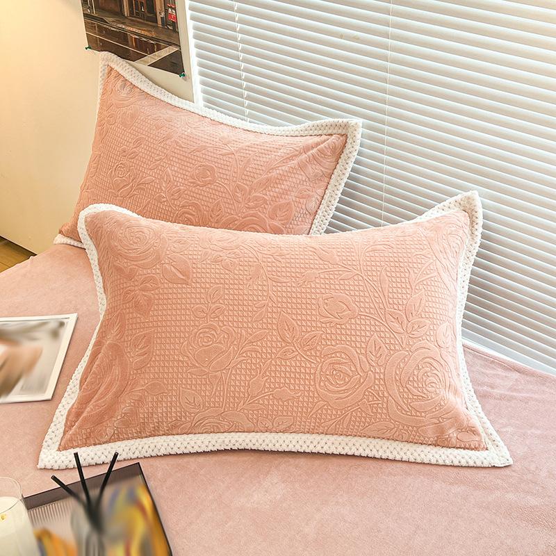 2 Pcs Winter Thicken Warm Pillowcase Soft Plush Flannel Coral Velvet Pillow Covers Home Living Room Decor Cushion Cover