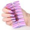 Glitter Nail Polish Strips with File Easy Apply Remove Self Adhesive Women Full Nail Sticker Home Manicure DIY Nail Art Decoration Wrap