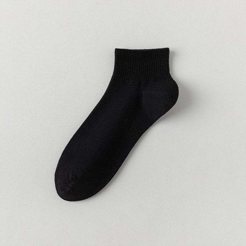 Solid Color Handmade Eye-To-Eye Breathable Sports Socks Fashionable Versatile Combed Cotton Sweat-Absorbing Business Casual Socks