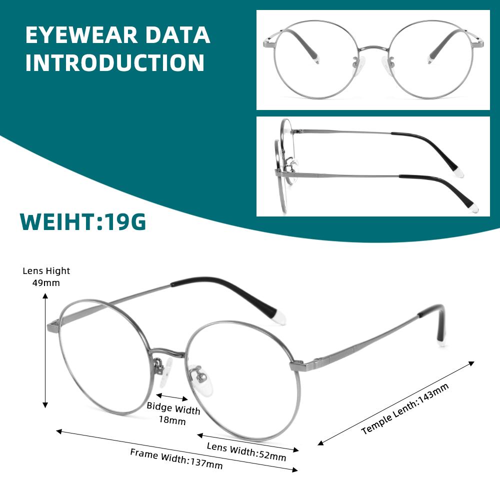 Round Blue Light Glasses Men Trendy Vintage Titanium Frame Women's Eyepieces Decorative Glasses Man Style Accessories for Women