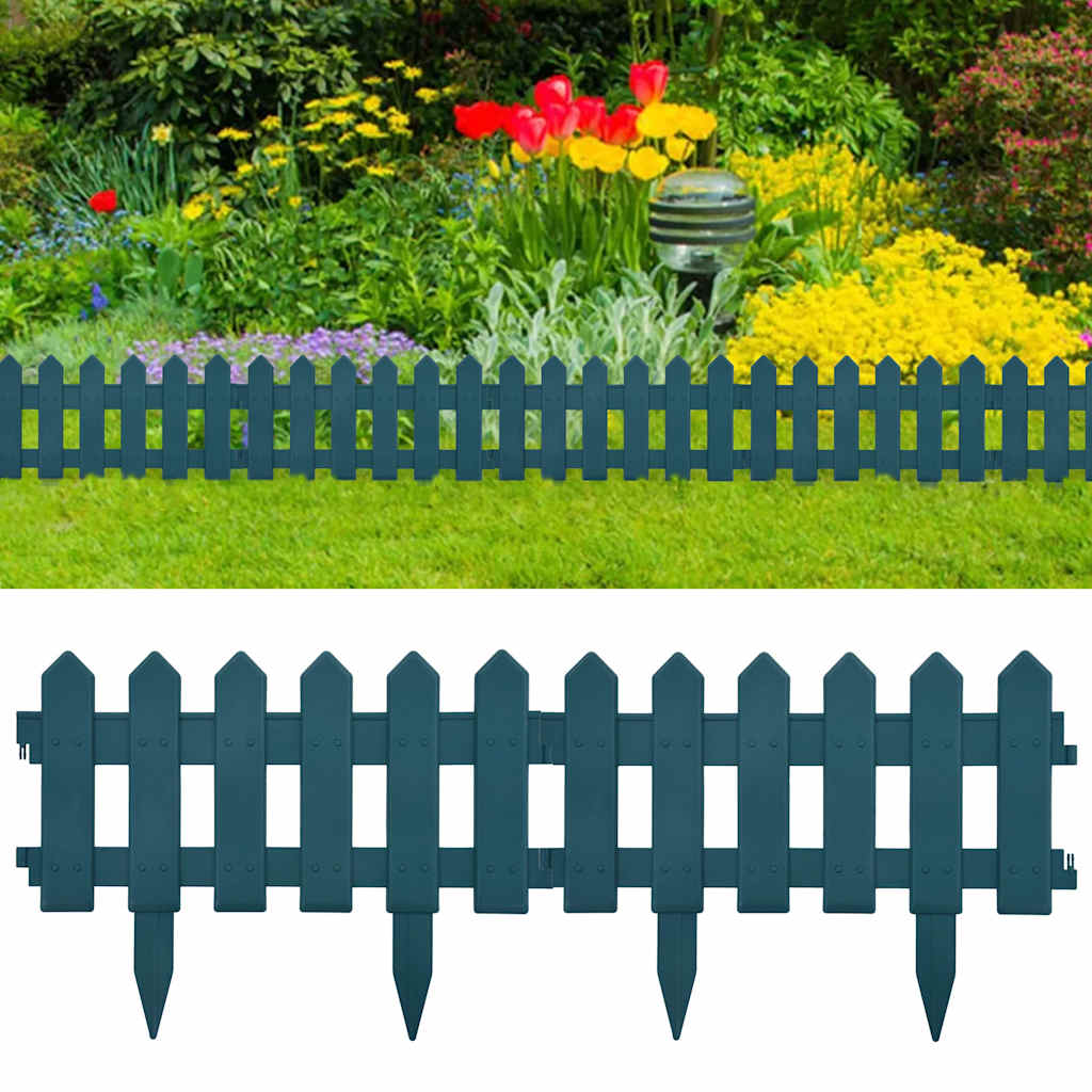 Lawn Edging 25 pcs Green 10 m PP