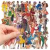 50Pcs/Set Retro Pop Girls PET Stickers Waterproof DIY Fashion Doodle Decals Stickers