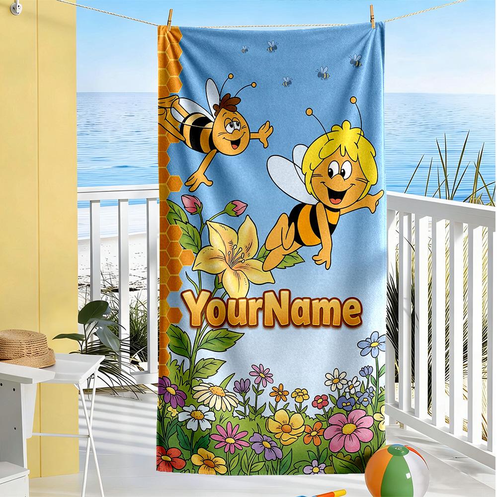 Biene Maja Customize Your Name Beach Towel Quick-Dry Soft Microfiber Portable for SwimmingBeachCamping Travel Beach AccessoriesGym