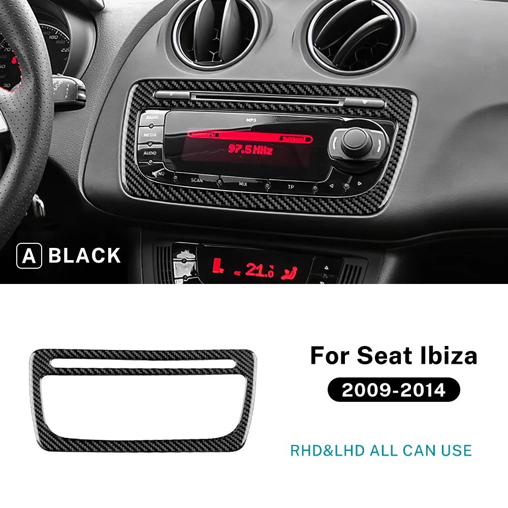 Real Soft Carbon Fiber Sticker For Seat Ibiza 6j 2009 2010 2011 2012 2013 2014 LHD RHD Car Center Console CD Frame Panel Trim