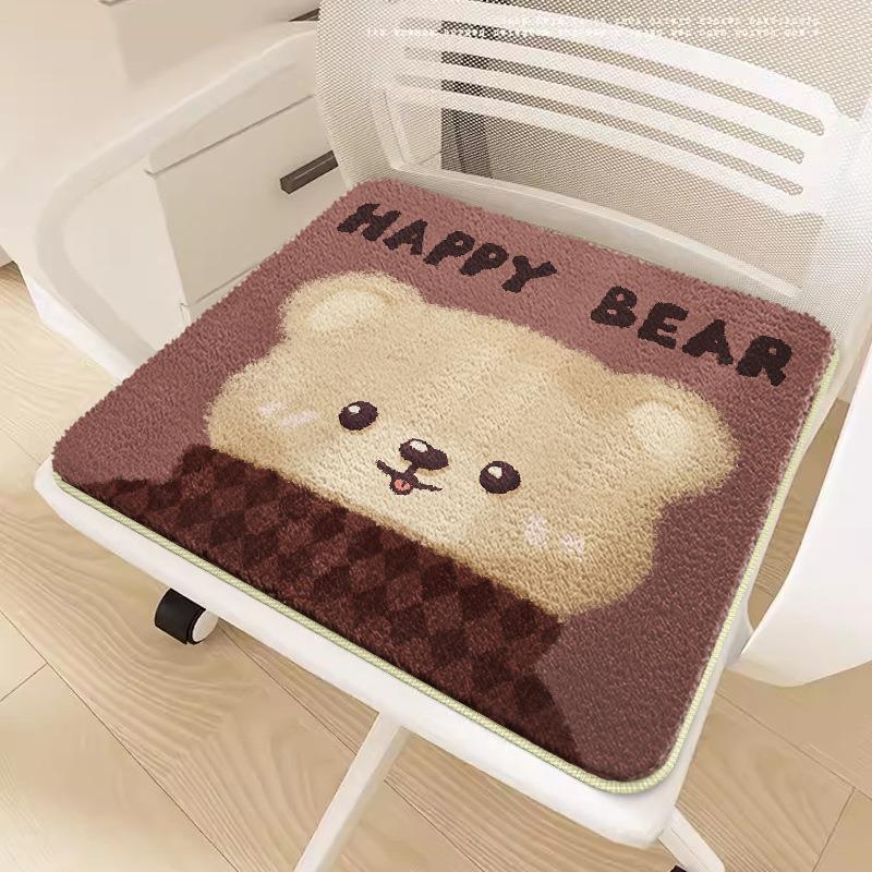 Cartoon Plush Non-Slip Chair Cushion – Soft Imitation Cashmere for Office, Student, or Sofa Seating
