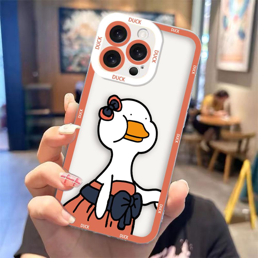 

Cartoon Cute Duck Clear Phone Case For OPPO A6X A5 A3 A3X A5X A98 A94 A79 A78 A74 A73 A60 A58 A57 A55 A54 A53 A17 A9 Case Funda OPPO A55G