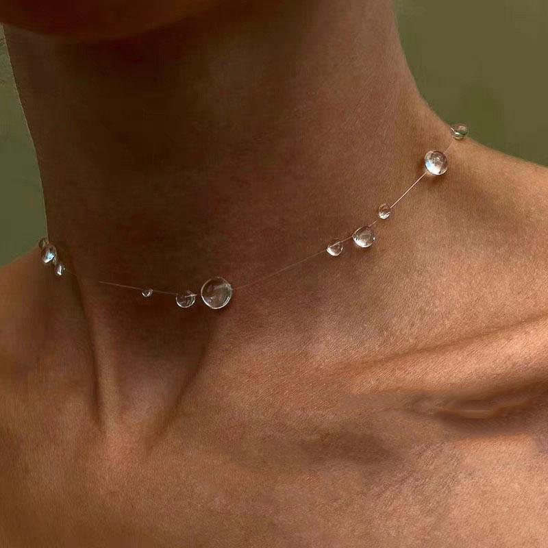 

Модная подвеска в виде капли воды, прозрачные серьги-капли дождя, простые серьги с кисточками, ожерелье, браслет, нишевые персонализированные украшения