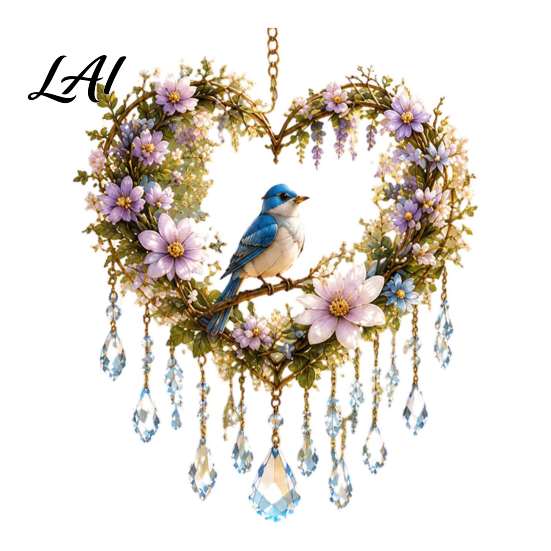 Stained Glass Style Suncatchers Acrylic Flower Bird/Butterfly Crystal Sun Catcher Decorative Hanging Ornament for Window Living Catcher Room Bedroom