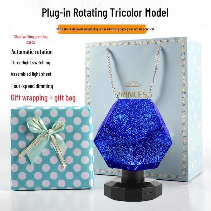 Four Seasons Rotating Starry Sky Projector Lamp - Romantic Constellation Night Light