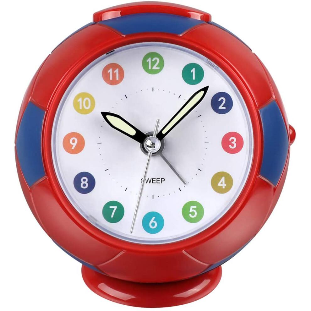 Analogue Talking Clock Silent Non Ticking Analog Alarm Clock, Time Teaching Design With Football Shape Desk Clock And Clear Clock Face, EasyRead For C