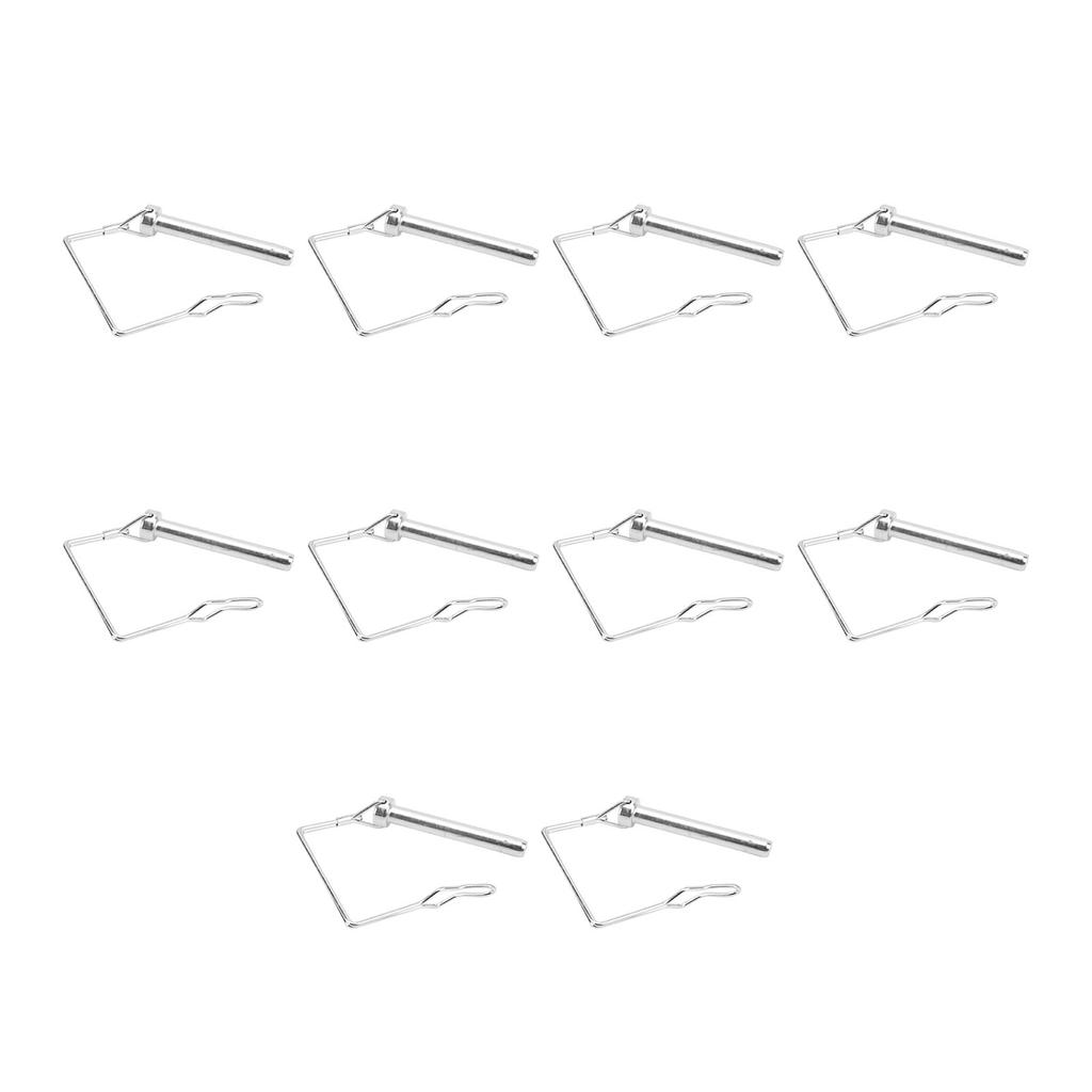10PCS 70mm Trailer Coupler Pin Silver Galvanized Iron Quick Latching Square Safety Heavy Duty Locking Pin For Mowers