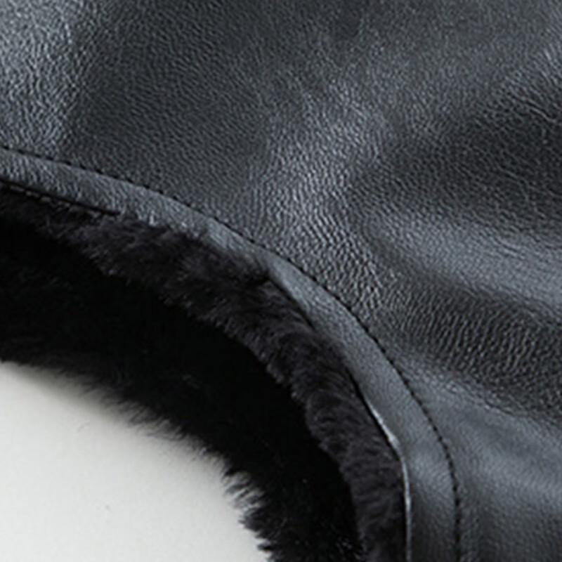 ROMON Men's Fleece-Lined Faux Leather Sleeveless Jacket