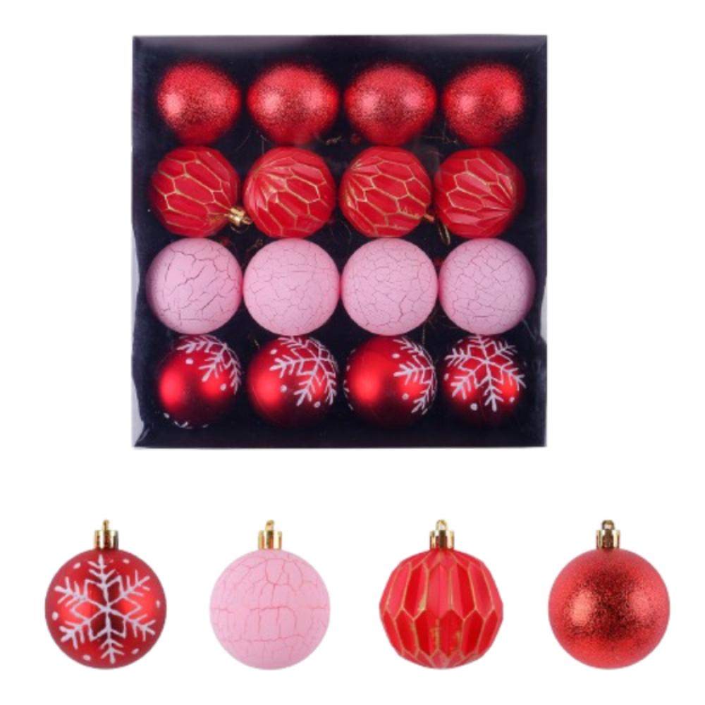 16pcs Shatterproof Electroplated Hanging Balls 6cm Merry Christmas Decor Holiday Festive