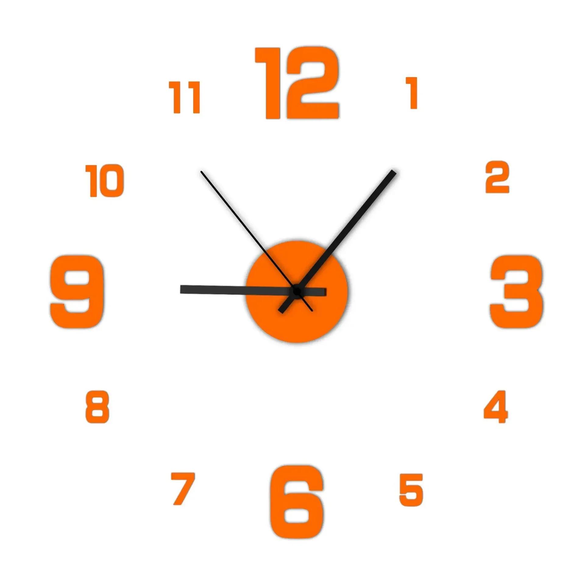

Glowing Wall Clock Creatives Decoration Bedroom DIY Stickers Living Room Watches Quartz Needle Removable Digital Clocks Home золотой