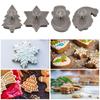 4-Piece Christmas Cookie Baking Mold Set with Snowman, Snowflake, Christmas Tree, and Santa Claus Designs