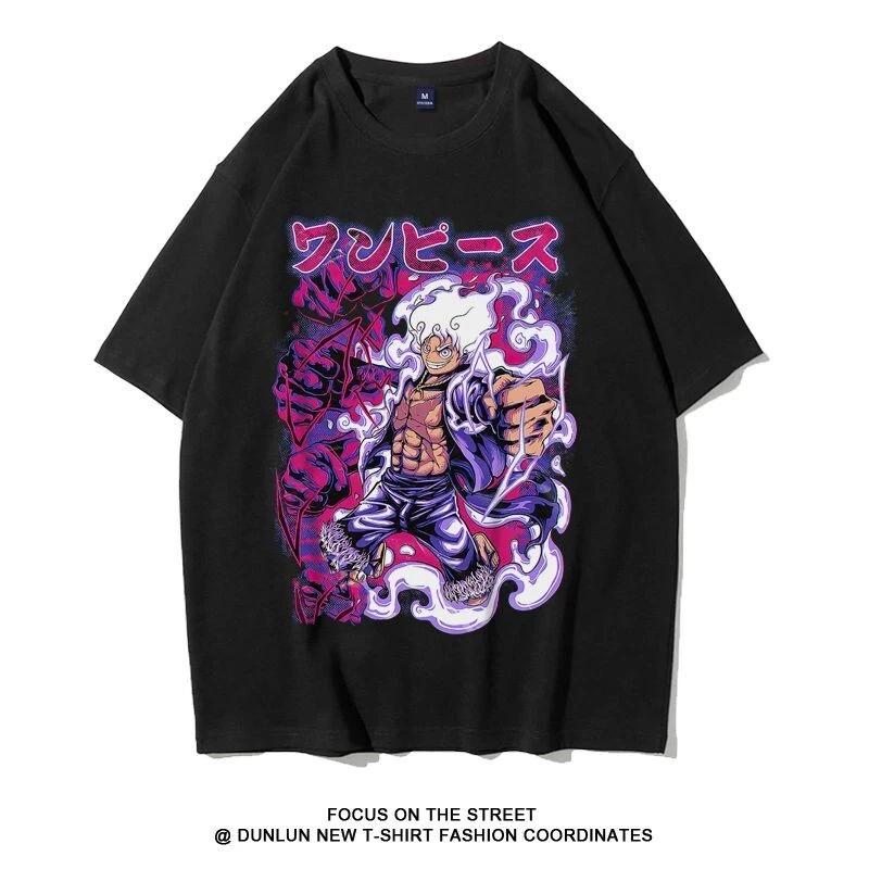 

One Piece Луффи Гир 5 Косплей Аниме Манга Футболка Футболки Костюмы Хлопок 4XL