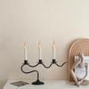 1 buc Decor Cină Lumina Lumânărilor Artă Fier Petrecere Nuntă Ondulat Stil European Suport Lumânare cu Trei Orificii Sfeșnic