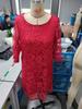 Elegant European & American Lace Hollow Seven-Sleeve Knit Dress
