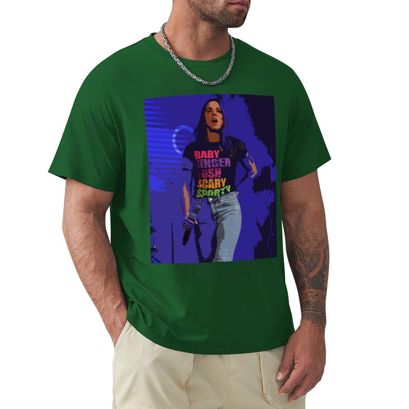 

Футболка Melanie C Большие размеры для мальчиков Белые рубашки с рисунком Уличная одежда для мужчин 6XL зелёный