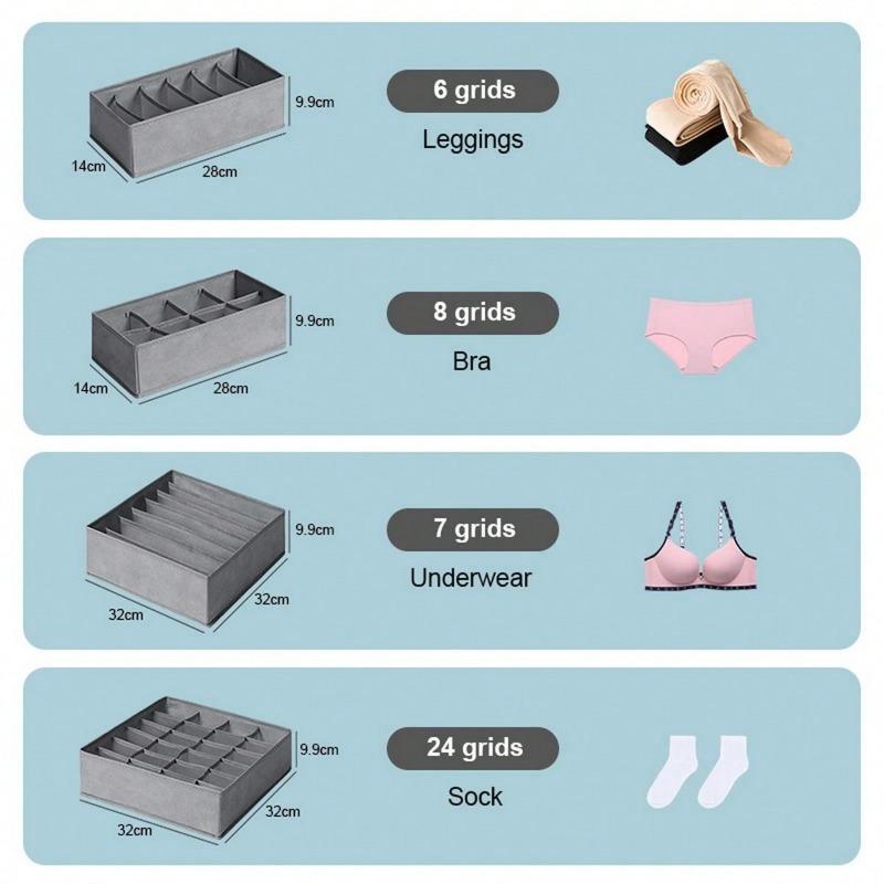 Cutie de depozitare pentru lenjerie de corp din stofă Organizator pentru sutien Organizator pentru lenjerie intima pentru pantaloni Organizator pentru compartimentul chiloților pentru șosete