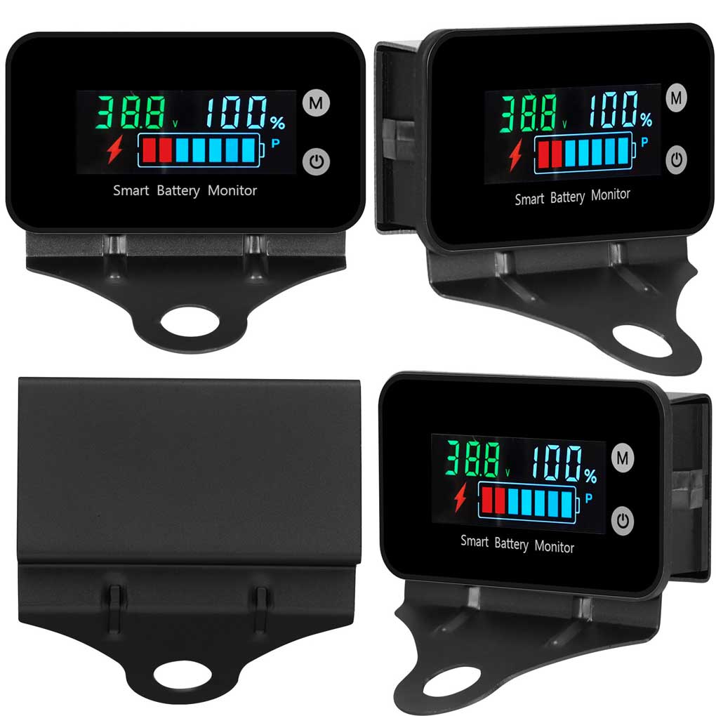

Індикатор ємності батареї Постійний струм від 7 В до 100 В Свинцево-кислотний літій Автомобіль Мотоцикл Вольтметр Датчик напруги Вимірювач монітора автомобіля чорний