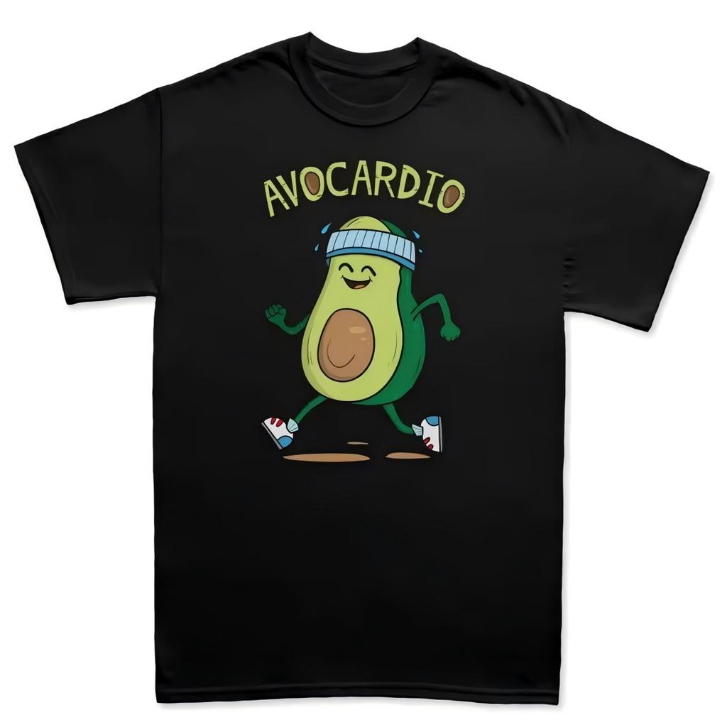 Avocardio Running Avocado Black T-Shirt