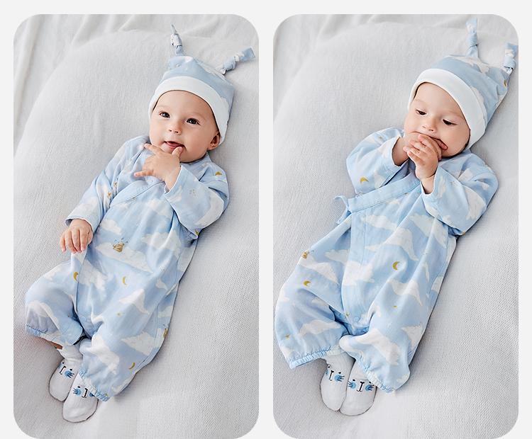 [Chamomile Antibacterial] Mini Balabala Baby jumpsuit made of bamboo cotton, breathable home clothes for newborns, summer 26th